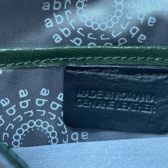 ABRO Saffiano Satchel Crossbody Leather Purse Green - Picture 13 of 14